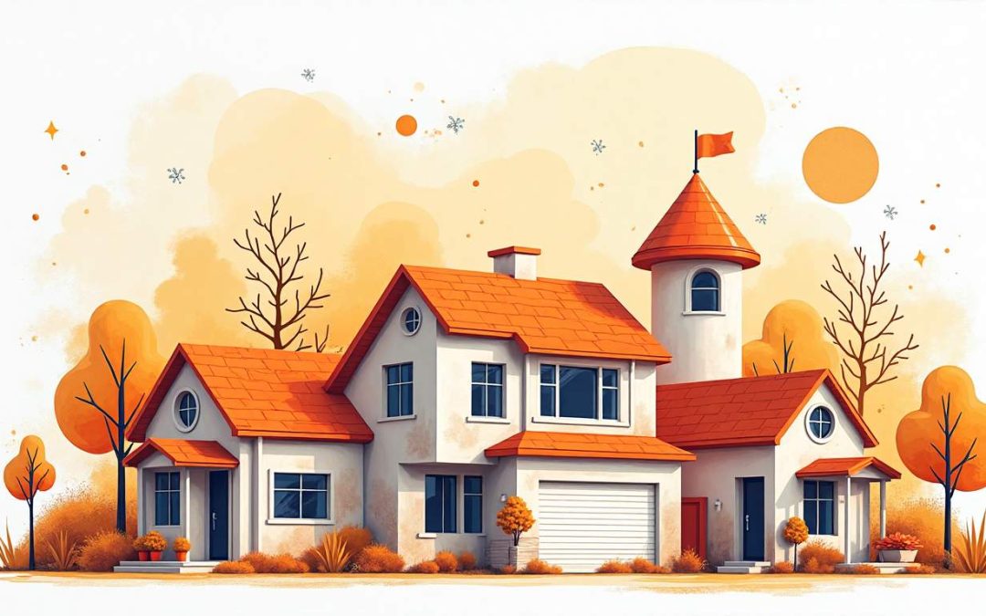 An abstract representation of a thriving home service business landscape in 2025