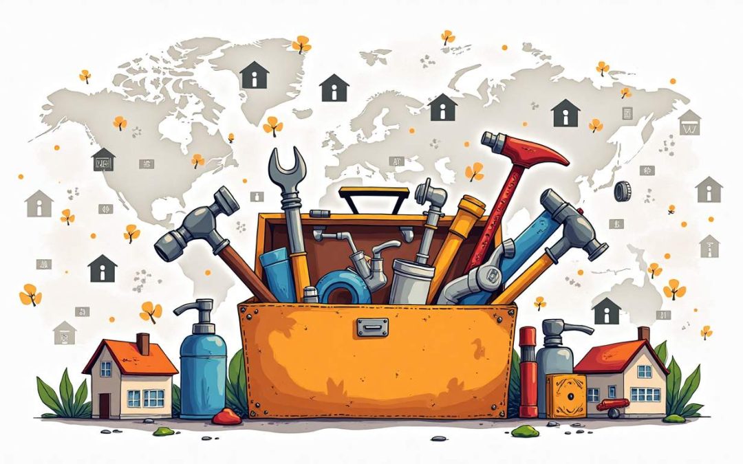 A detailed plumbing toolbox filled with specialized tools