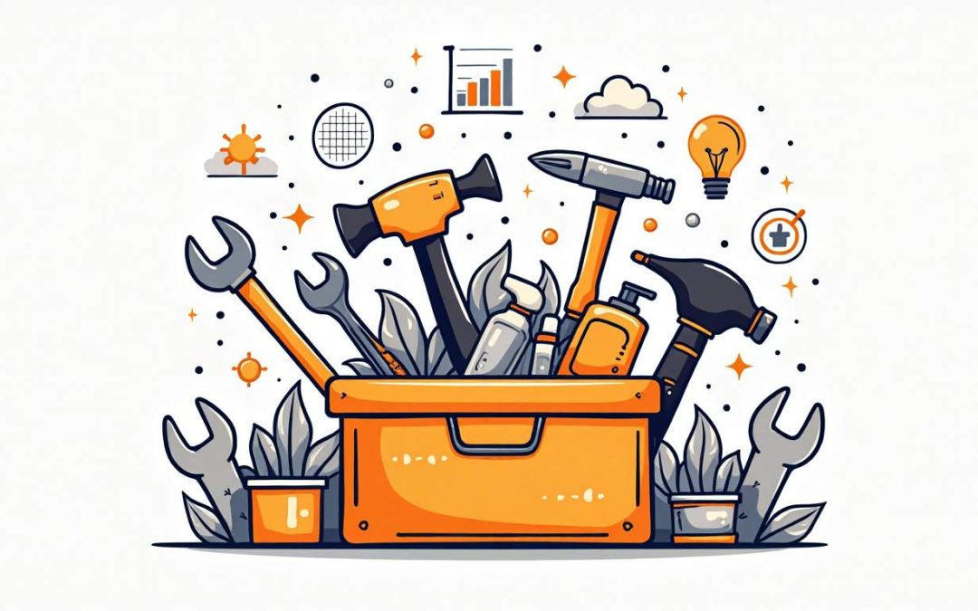 An abstract representation of a home service provider's toolkit integrated with ai elements