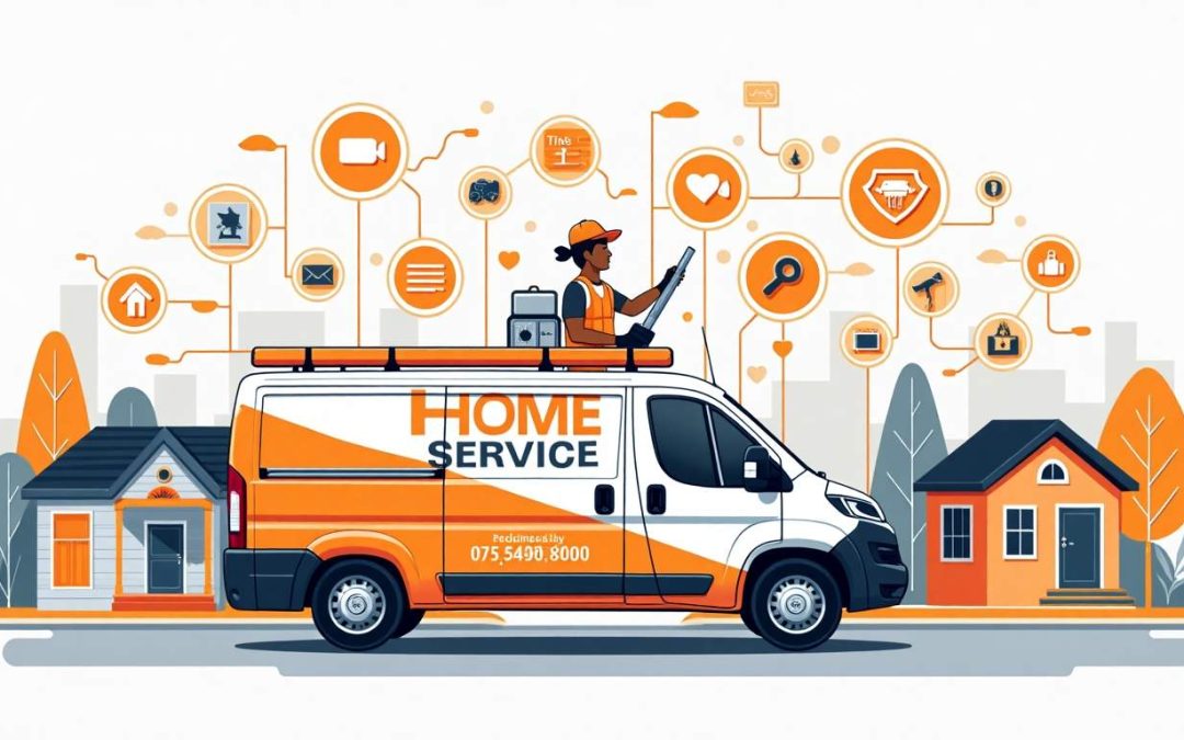 An innovative home service vehicle equipped with high-tech tools and gadgets